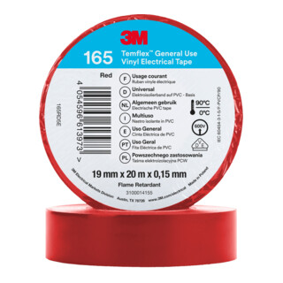 3M Elektro-Isolierband Temflex 165 rot 19 x 20mm