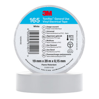3M Elektro-Isolierband Temflex 165 weiß 19 x 20mm
