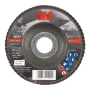 3M Fächerschleifscheibe 769F, Glasgewebeteller flach,⌀ 115 mm, Körnung: 40