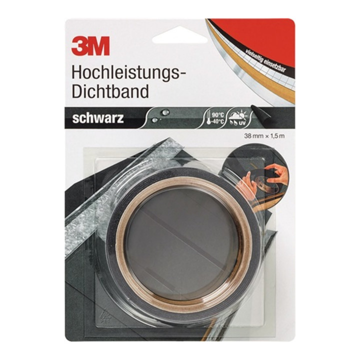 3M Hochleistungs-Dichtband schwarz L1,5 mxB38mm Rl.