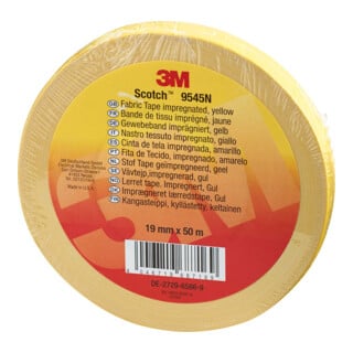 3M Imperméable Ruban Tissu 19 mm x 50 m, jaune 9545N Y19