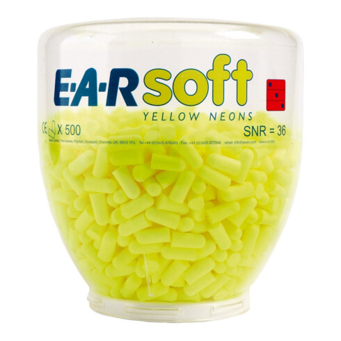 3M Inserti auricolari Ear Soft, Yellow Neon dispenser di ricarica