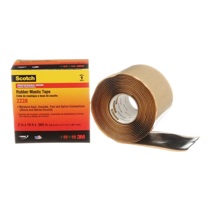 3M Isolant adhésif caoutchouc 50,8 mm x 3 m, auto-extinguible Scotch 2228 noir