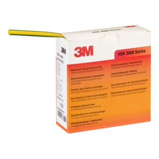3M Manchon thermorétractable HSR 3000 9/3 mm vert-jaune fin rouleau