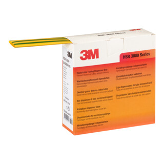3M Manchon thermorétractable rouleau HSR 3000 24/8 mm vert-jaune fin paroi