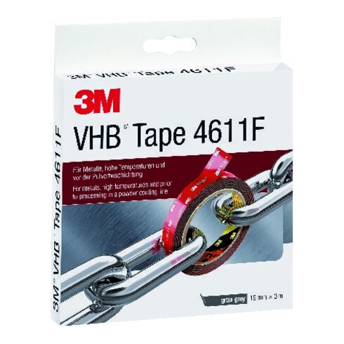 3M Montageband VHB Tape 4611F 19 mm x 3 m Rolle grau