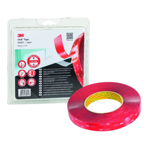 3M Montagetape VHB Tape 4910F 19 mm x 3 m rol transparant