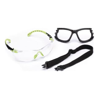 3M Occhiali di protezione Solus 1000-Set EN 166,EN 170,EN 172 stanghette verdi, lenti trasparenti PC