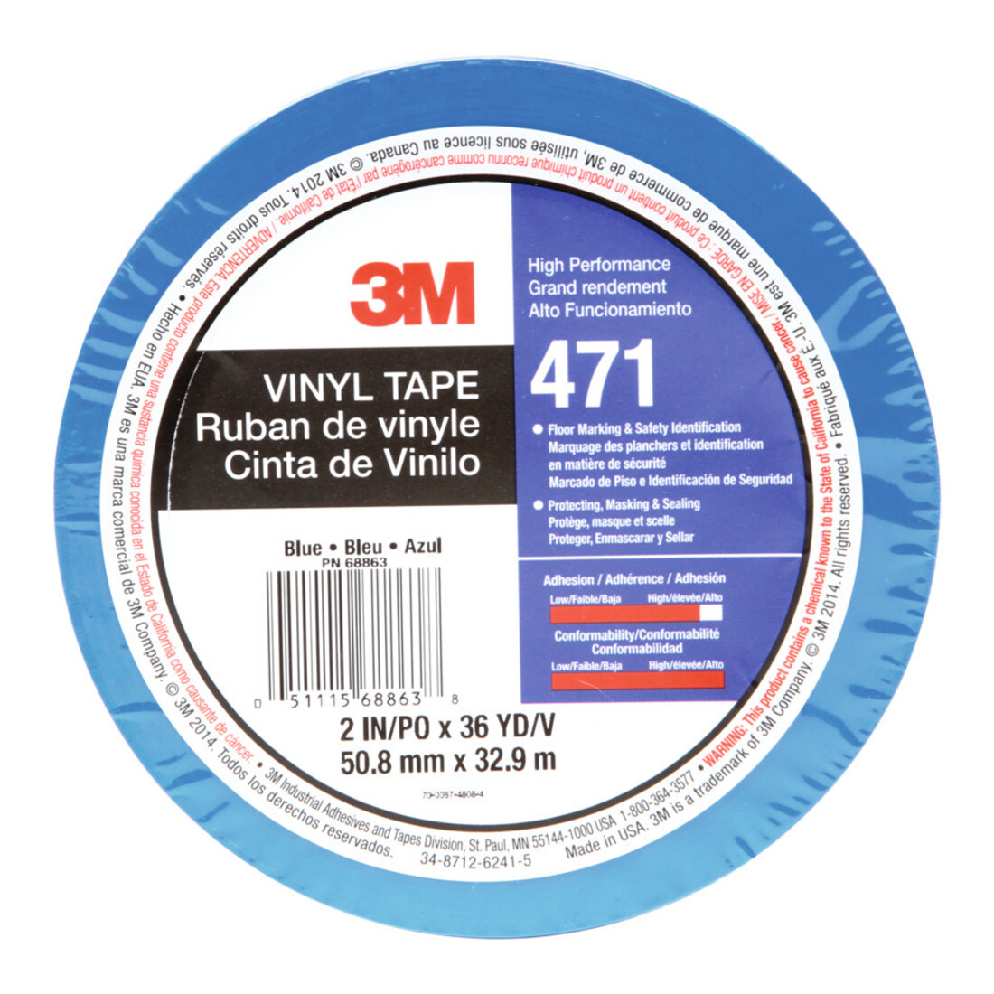 3M PVC-plakband zacht, Kleur: BLUE