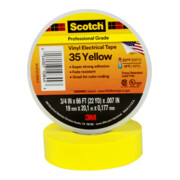 3M PVC Ruban isolant électrique 19 mm x 20 m Scotch 35-19x20 jaune-1