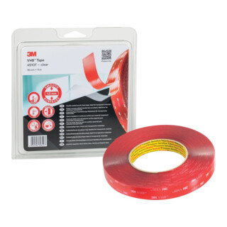 3M Ruban adhésif double-face 4910F 19 mm x 33 m x 1 mm haute transparence