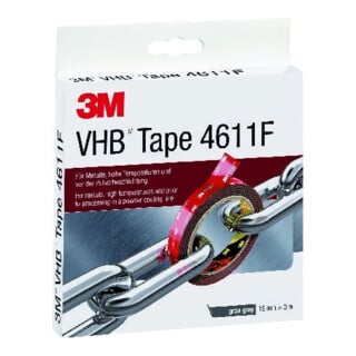 3M Ruban d'assemblage Ruban VHB 4611F 19 mm x 3 m Rouleau gris