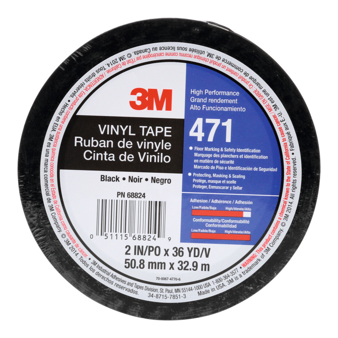 3M Rubans adhésifs en PVC doux, Couleur: BLACK