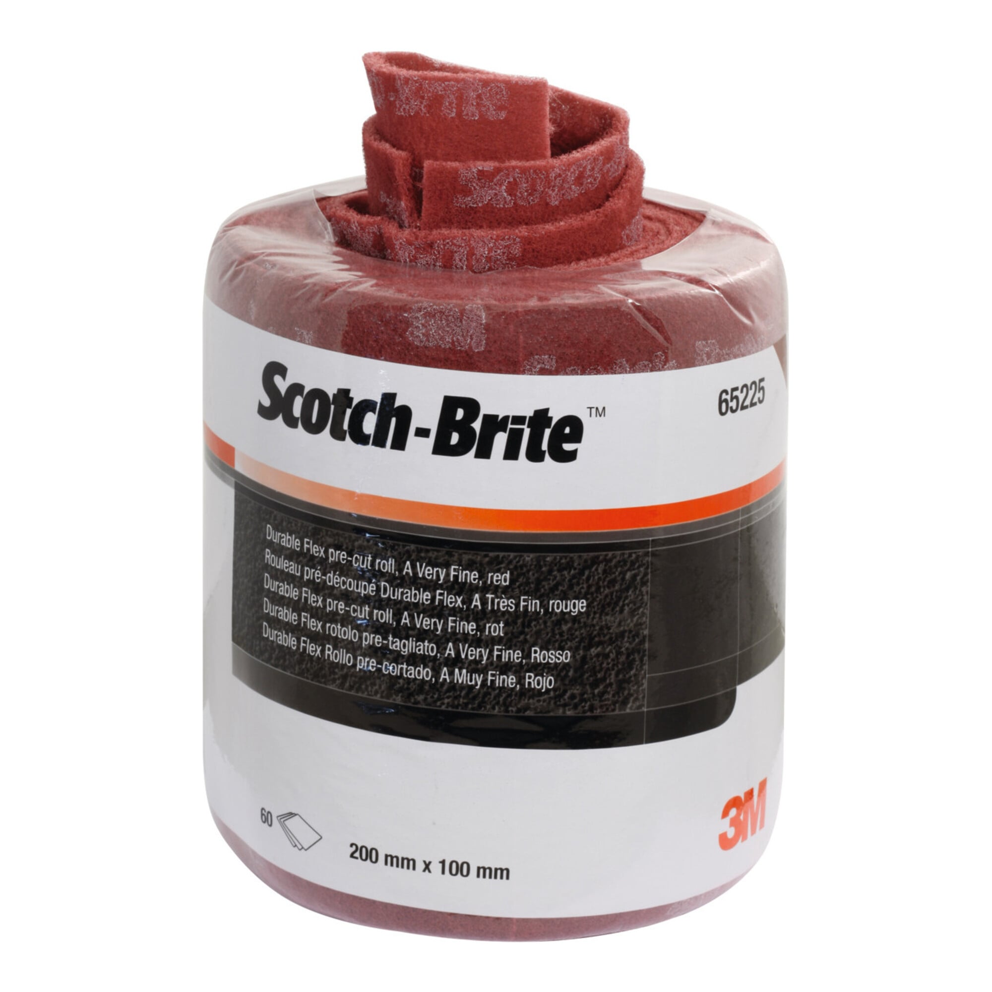 3M Scotch-Brite Schleifvlies-Hand-Pads Rolle mit 60 Stück Durable Flex, 100x200 mm, Vliesstruktur: 1000