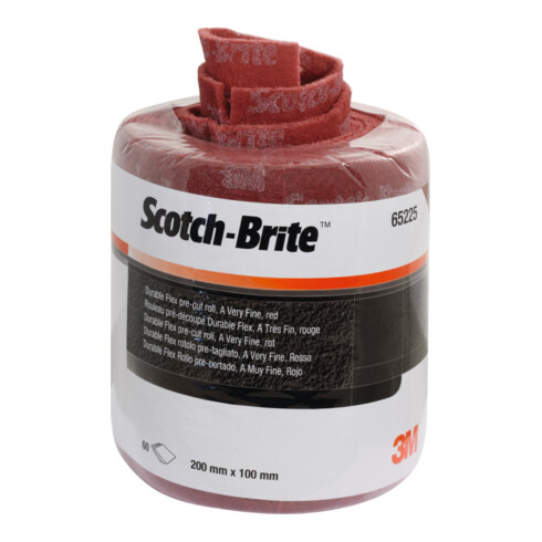 3M SCOTCH-BRITE Schuurvlies-handpads, rol met 60 stuks Durable Flex, 100x200 mm, Vliesstructuur: 1000