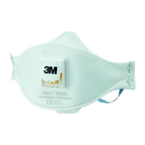 3M stofmasker 9322+ Aura FFP2NRD met ventiel b.10xAGW-waarde EN149:2001+A1:2009