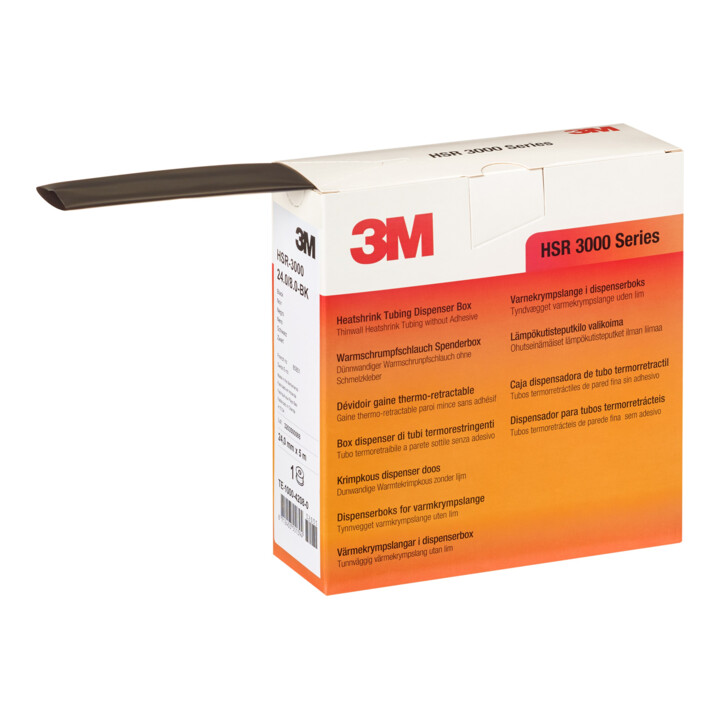 3M Warmschrumpfschlauch rouleau 6/2 mm, noir, fin HSR 3000 6,0/2,0 sw