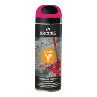 Soppec Markierungsspray FLUO TP 500 ml 9-12 Monate sichtbar für Baustellen pink