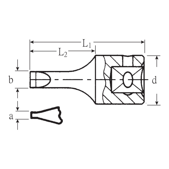 41K Douilles tournevis 1,2x8 mm
