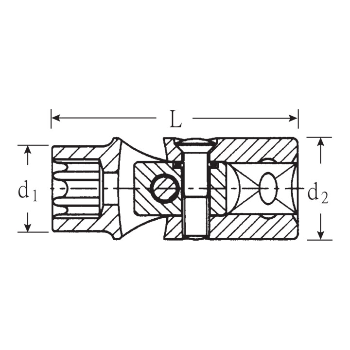 47TX Douilles UNIFLEX Gr. E12; TX Gr. 11,1 in mm