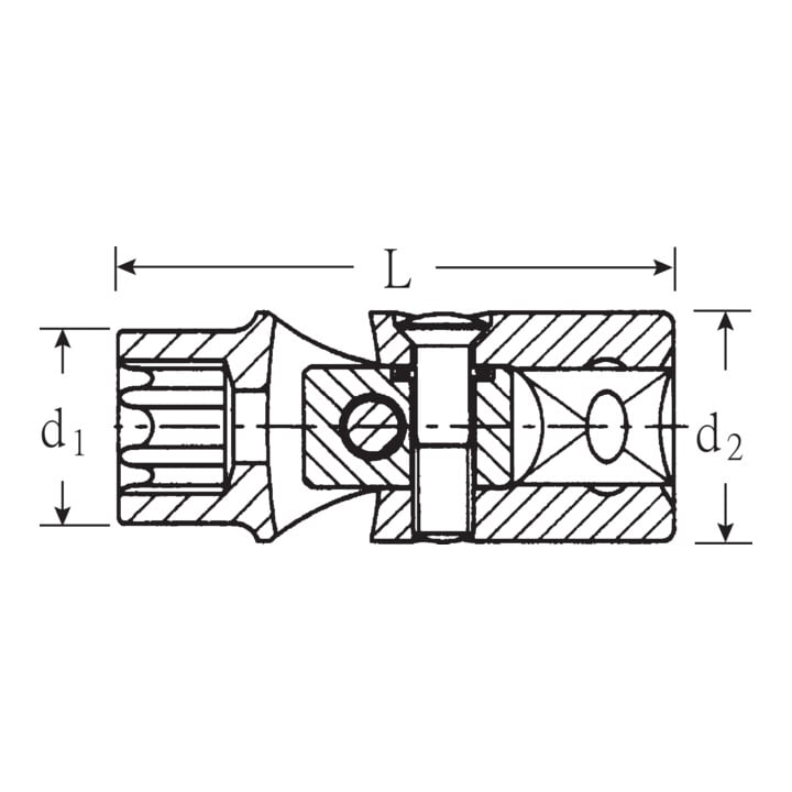 47TX Douilles UNIFLEX Gr. E8; TX Gr. 7,5 in mm