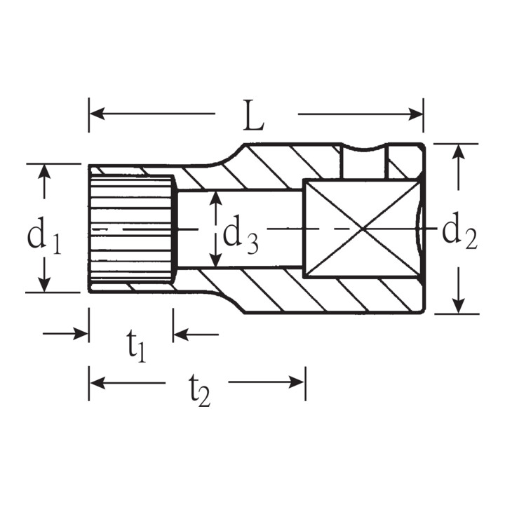 50aPSP Douilles Spline-Drive Spline Gr. 14; 7/16 "