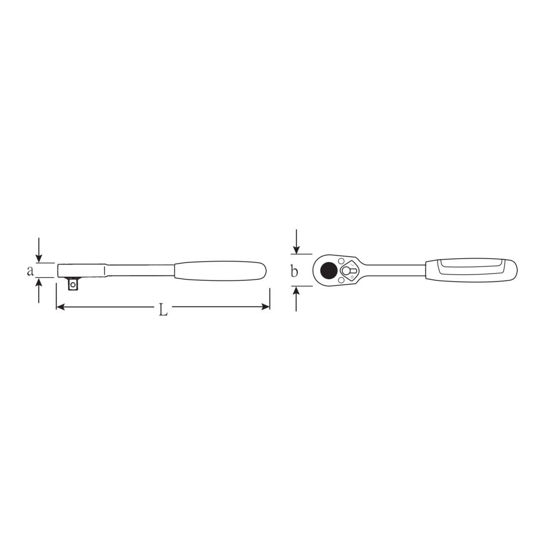 517QR Cliquet articulé à dents multiples QuickRelease 416 mm