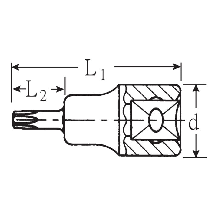 54TXB Douilles T40; TX Gr. 6,6 in mm