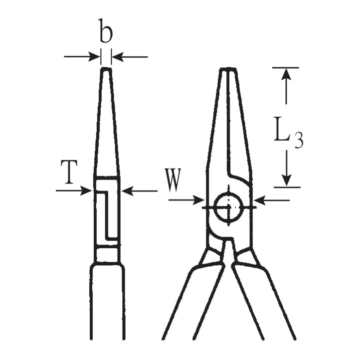 6524 VDE Pinces rondes VDE, longue 160 mm; Kopf chromée; Griffe isolées par immersion, DIN EN 60900, À double isolation conforme à la norme CEI 900 - AC 1000 V  AC/1000 V