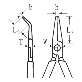 Pince à becs plats Stahlwille 6530 avec tranchant (pince radio ou téléphonique)