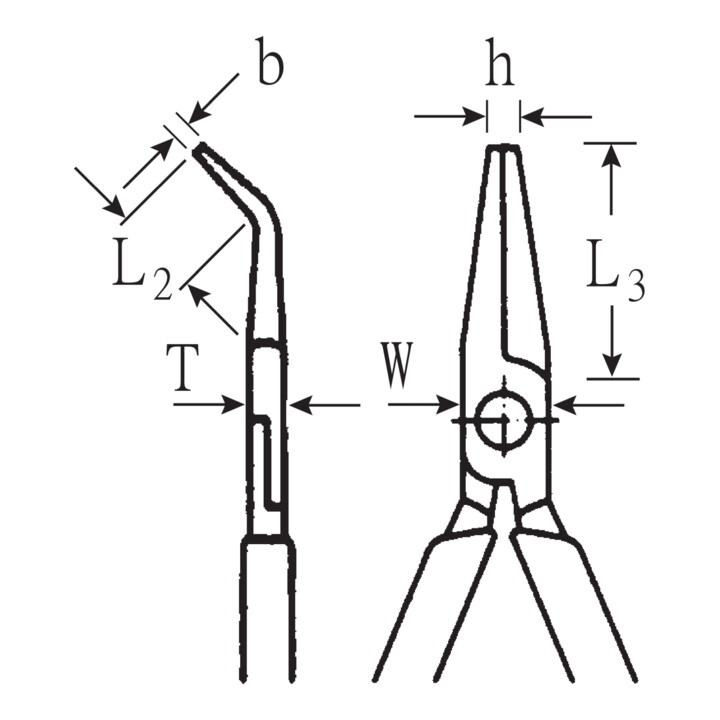 6530 VDE Pinces demi-rondes avec coupant VDE (pinces radio ou téléphone) 200 mm; Kopf ; Griffe