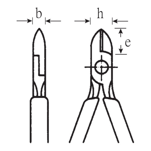 6600 VDE Pinces coupantes de côté VDE avec chanfrein de coupe 140 mm; Kopf chromée; Griffe isol. p. immers., DIN EN 60900 À double isolation conforme à la norme CEI 900 - AC 1000 V  AC/1000 V