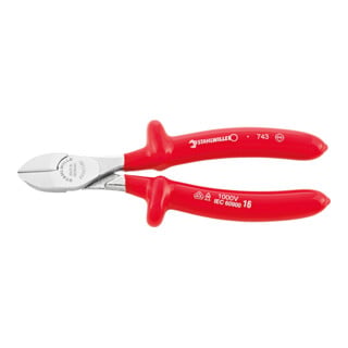 6600 VDE Pinces coupantes de côté VDE avec chanfrein de coupe 180 mm; Kopf ; Griffe