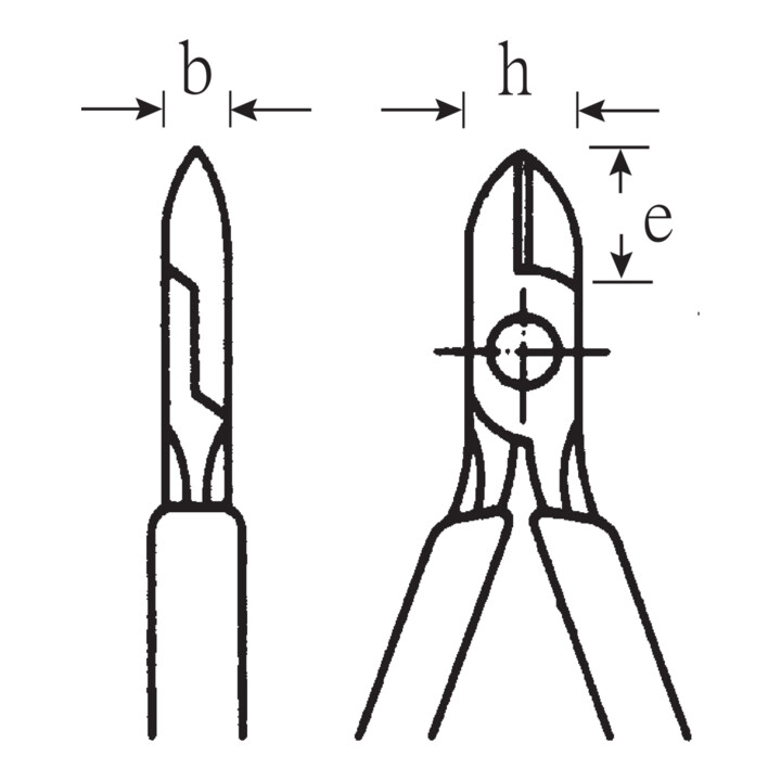 6602 VDE Pinces coupantes de côté VDE avec chanfrein de coupe 160 mm; Kopf chromée; Griffe isolées par immersion, DIN EN 60900 À double isolation conforme à la norme CEI 900 - AC 1000 V  AC/1000 V