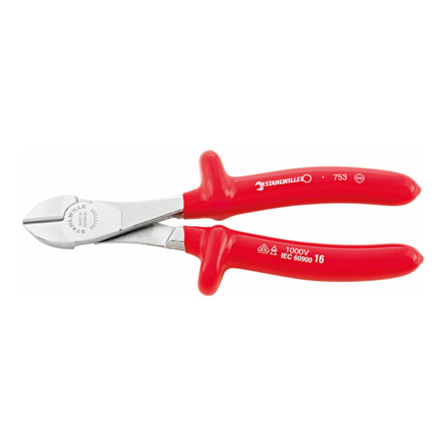 6602 VDE Pinces coupantes de côté VDE avec chanfrein de coupe 250 mm; Kopf ; Griffe