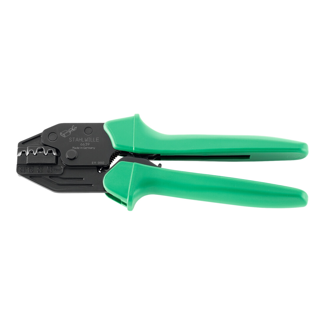 6639 Pince pour embouts 220 mm; Kopf brunie; Griffe avec gaine synthétique; Crimp-Bereich 0,25-0,5 (AWG 24-20); 0,5-1 (AWG 20-18); 4-6 (AWG 12-10); 1,5-2,5 (AWG 16-14) mm²