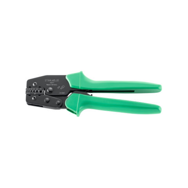6641 Pince pour embouts 220 mm; Kopf brunie; Griffe avec gaine synthétique; Crimp-Bereich 0,14-0,5; 0,75-1,5; 2,5; 4; 6; 10 mm²