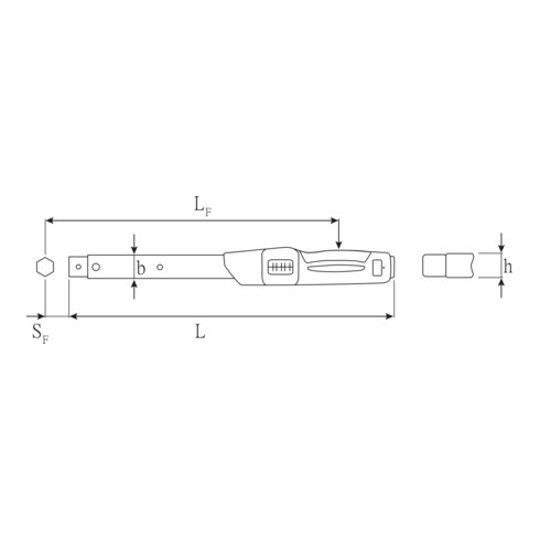 730 Fix Clés dynamométriques Service MANOSKOP® à attachement pour embouts Gr. a/10; 180-900 in·lb; Werkzeugaufnahme 9x12 mm