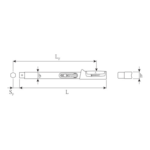 730 Quick Clés de base avec attachement pour embouts Gr. a/10; 20-100 N·m; Werkzeugaufnahme 9x12 mm