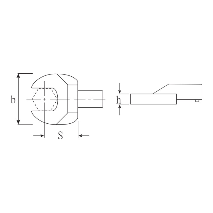 731/100 Embouts à fourche 24 mm; Werkzeugaufnahme 22x28 mm