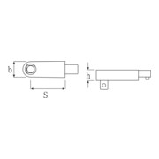 734L/5 Embout à cliquet Außenvierkant 3/8 "; Werkzeugaufnahme 9x12 mm-3