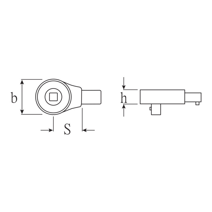 735/100 Embout à cliquet Außenvierkant 3/4 "; Werkzeugaufnahme 22x28 mm