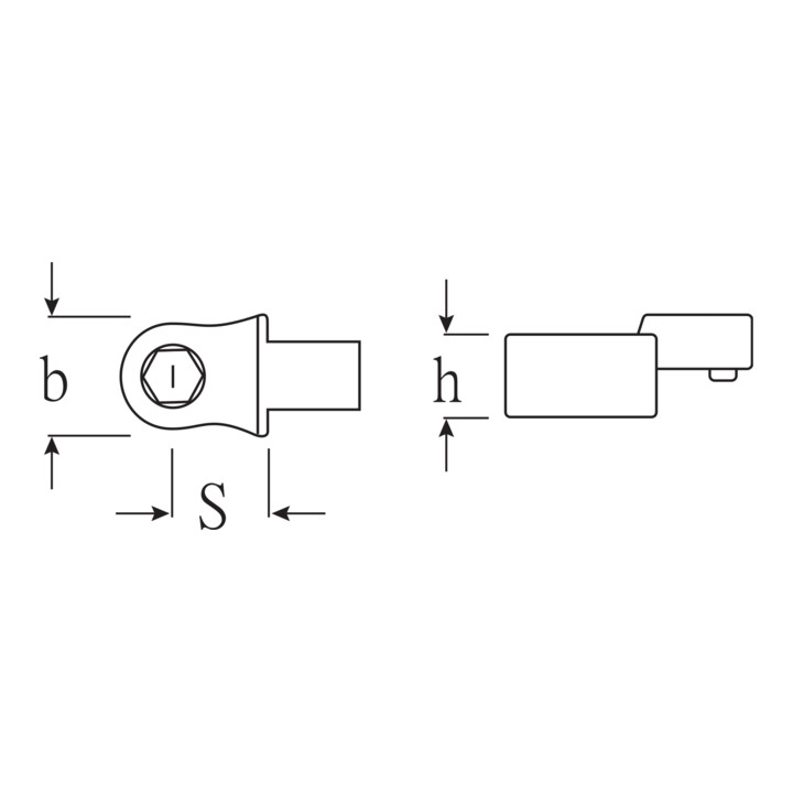 736 Embouts porte-outils pour BITS Gr. 10-1; Innensechskant D 6,3; Werkzeugaufnahme 9x12 mm