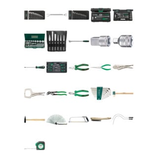 841N Assortiment «ENGINS DE CHANTIER» 129 Werkzeuge 35,9 kg