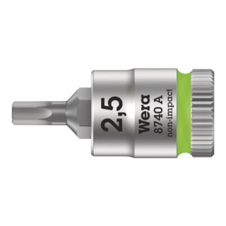8740 A Douille-embout Zyklop pour vis à six pans creux, à emmanchement 1/4", 2.5 x 28 mm