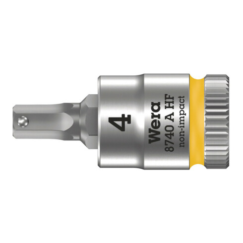 Wera 8740 A HF Hex-Plus Zyklop Bit nut avec 1/4 d'entraînement, avec fonction de maintien pour vis à six pans creux, métrique