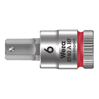 Wera 8740 A HF Hex-Plus Zyklop Bit nut avec 1/4 d'entraînement, avec fonction de maintien pour vis à six pans creux, métrique