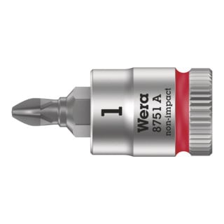 Wera 8751 A Phillips Zyklop bit nut avec 1/4" drive, PH 3 x 28 mm