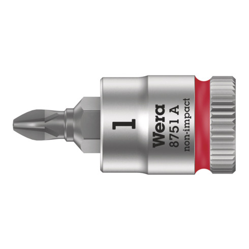 Wera 8751 A Phillips Zyklop bit nut avec 1/4" drive, PH 3 x 28 mm