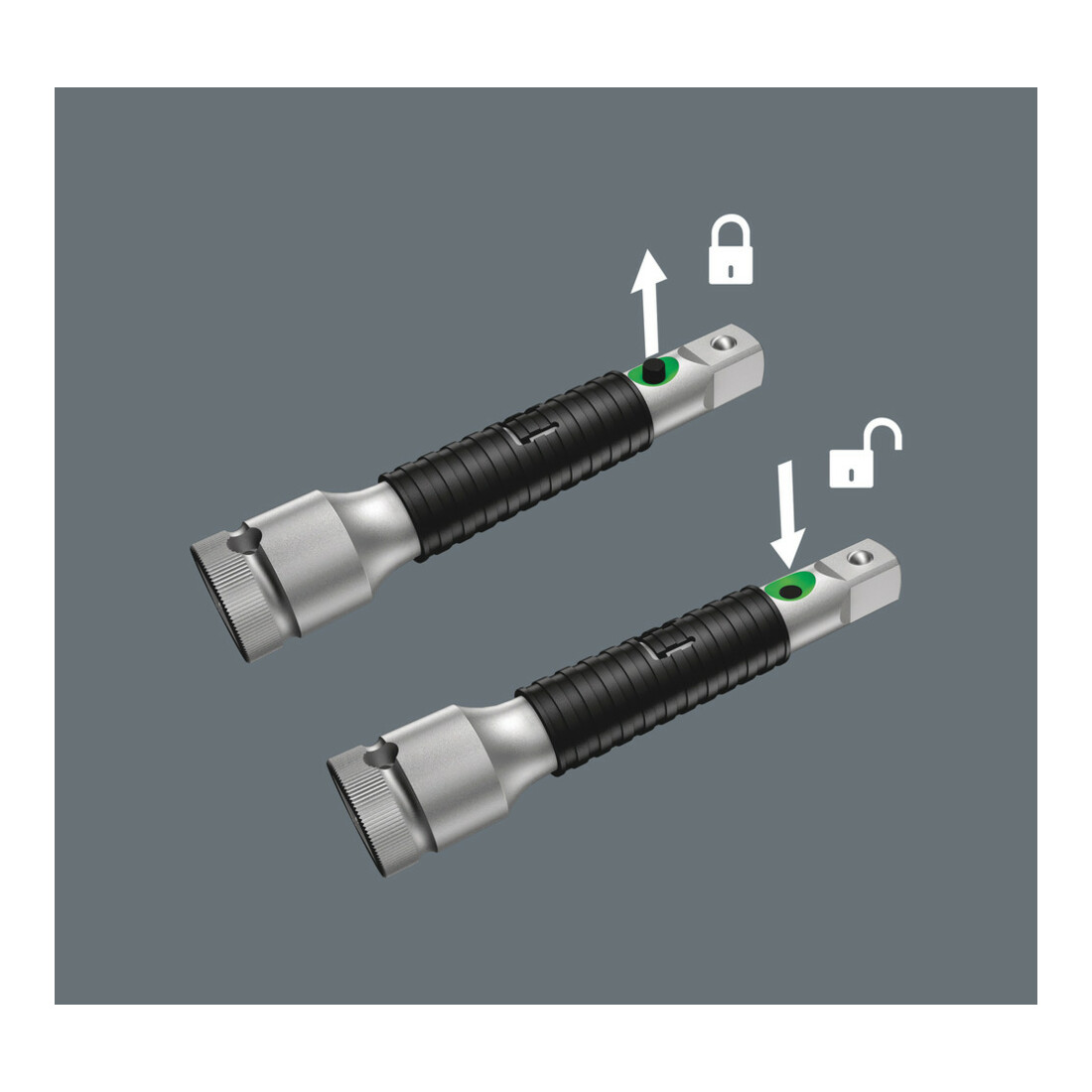 8796 SA Rallonge Zyklop « flexible-lock » avec bague de rotation rapide, courte, 1/4", 1/4" x 75 mm